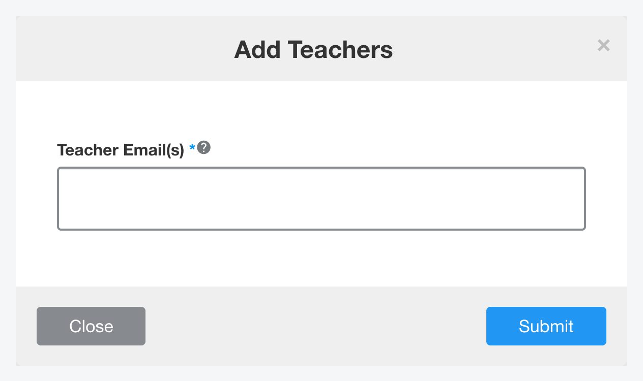 หน้าต่าง Add Teachers