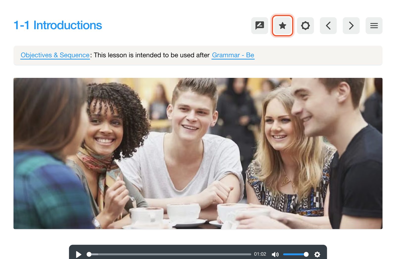 The Submit Feedback button on a lesson page