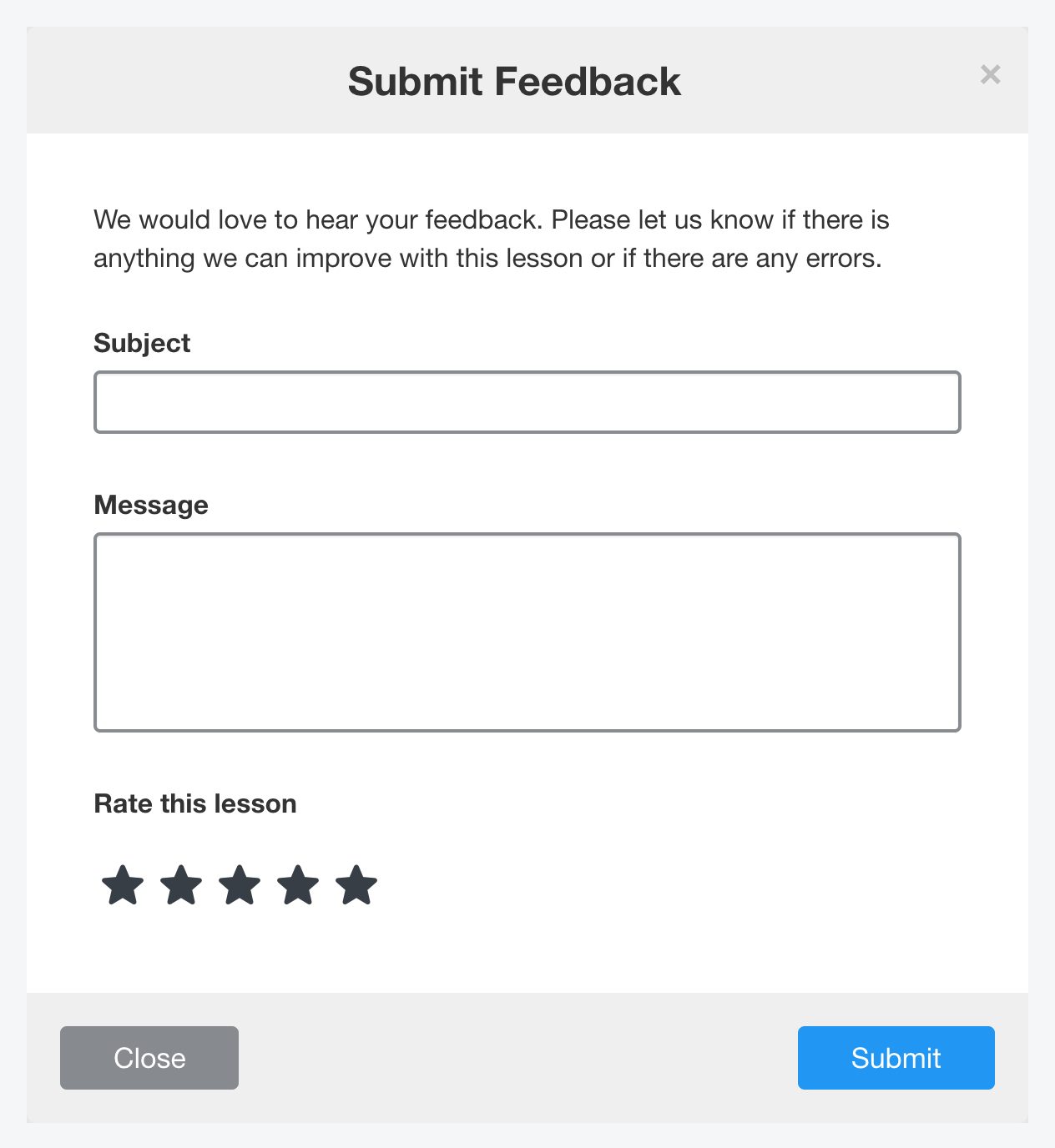 The Submit Feedback window